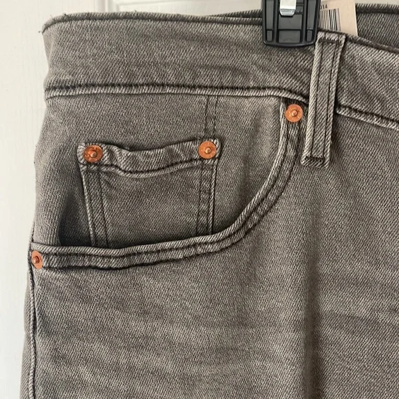 NWT Levi’s Ribcage Ankle Straight Jeans Plus Sz 22 Cosmic Chatter Gray High Rise - Picture 7 of 11